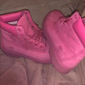 Pink timberland boots